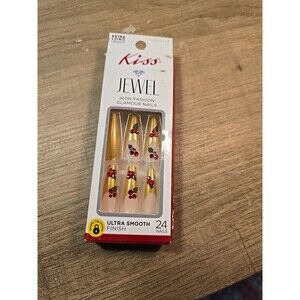 KISS Jewel Nails Extra Long 24 Ct Gold Holly Berry Christmas New DKJNS07Y8